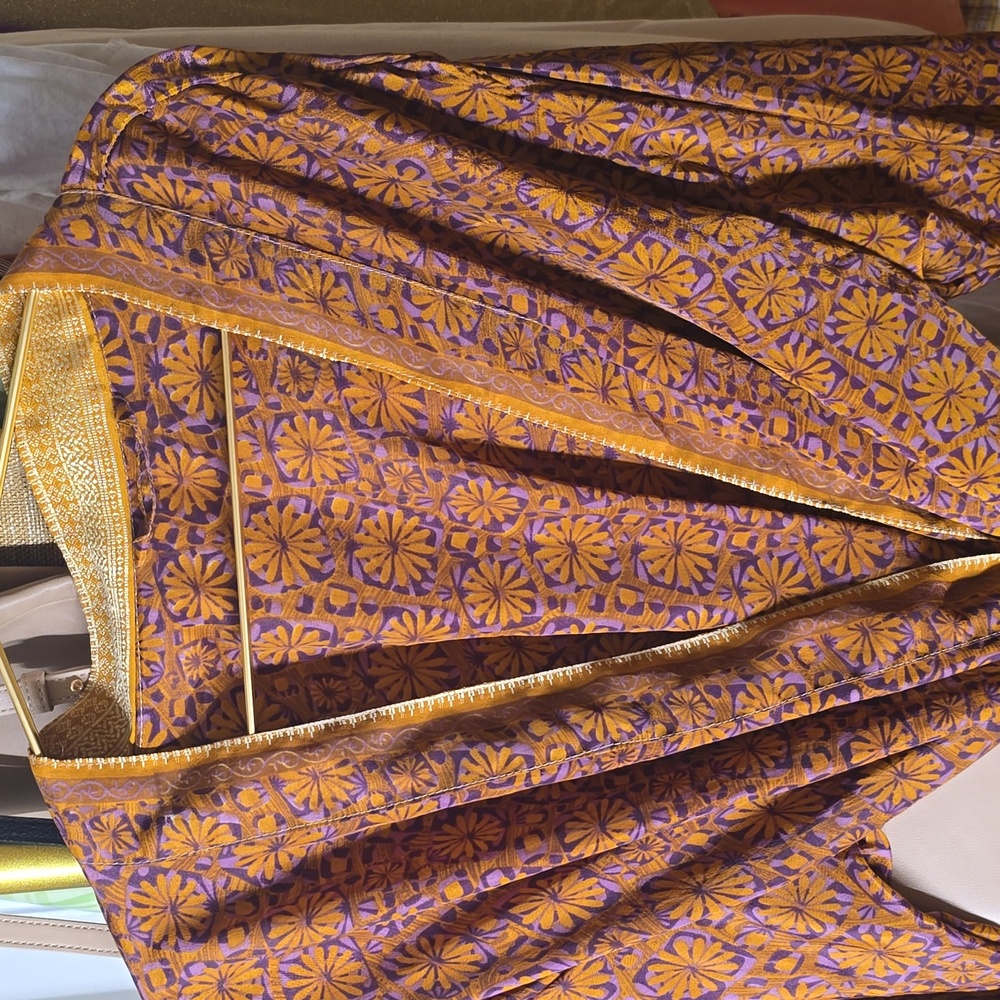 Kimono/Duster Golden tones w/purple accent